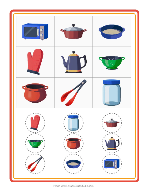 Bildbingo – Köksredskap