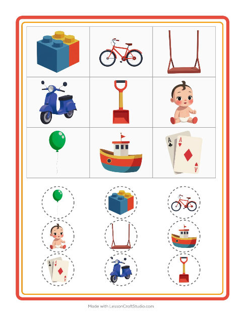 Bildbingo – Leksaker