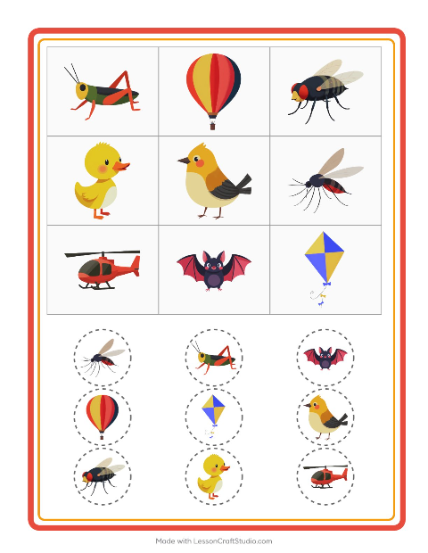 Bildbingo – Saker som flyger