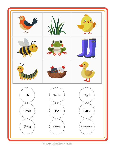 Bildbingo med blommor – arbetsblad för förskolan — 2