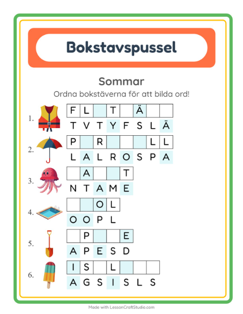 Ordpussel – Sommar