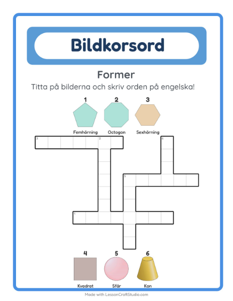 Engelskt bildkorsord – Former