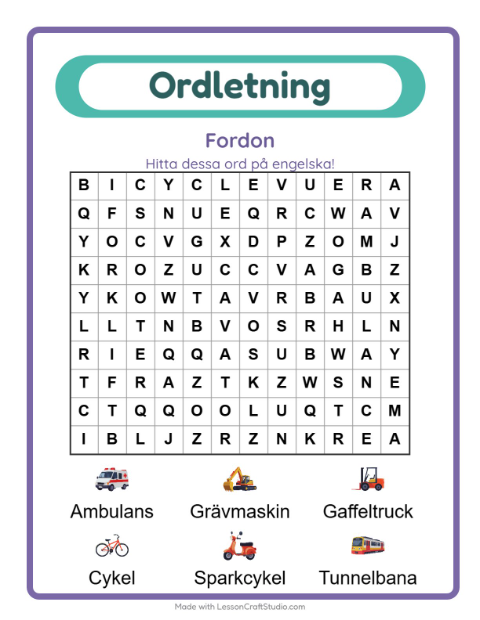Engelskt ordsök – Fordon