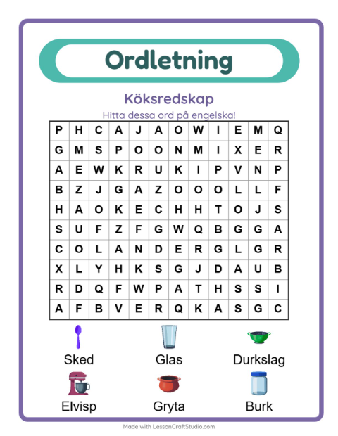 Engelskt ordsök – Köksredskap