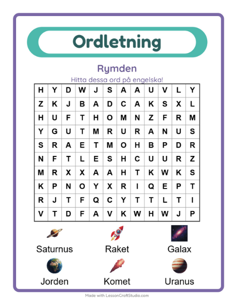 Engelskt ordsök – Rymden