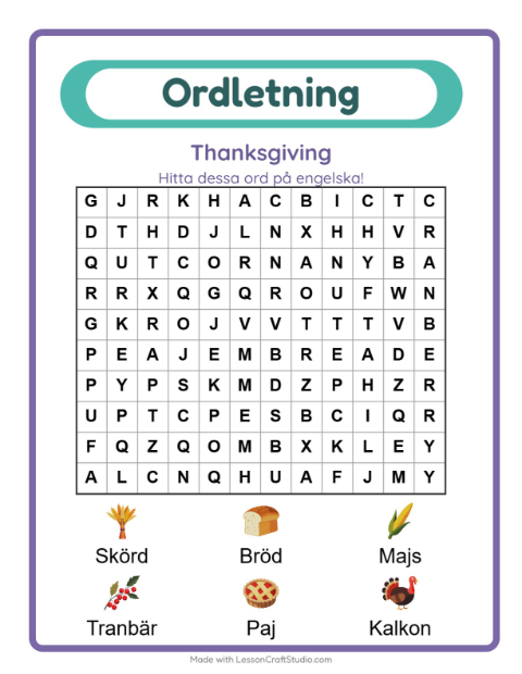 Engelskt ordsök – Thanksgiving