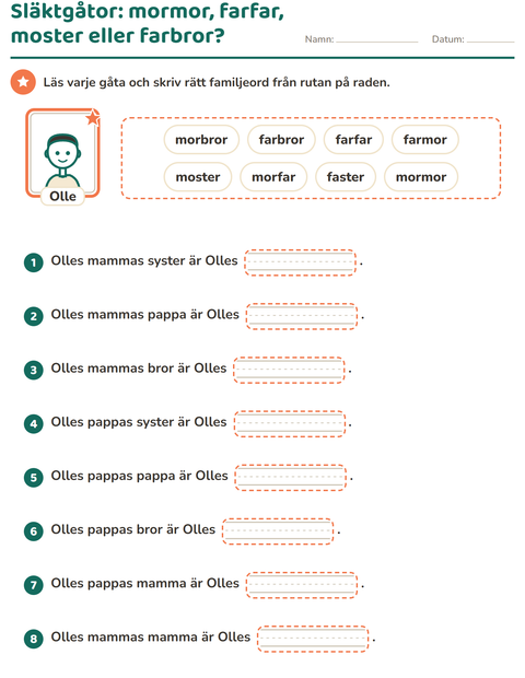Förhandsvisning av Släktgåtor: mormor, farfar, moster eller farbror?