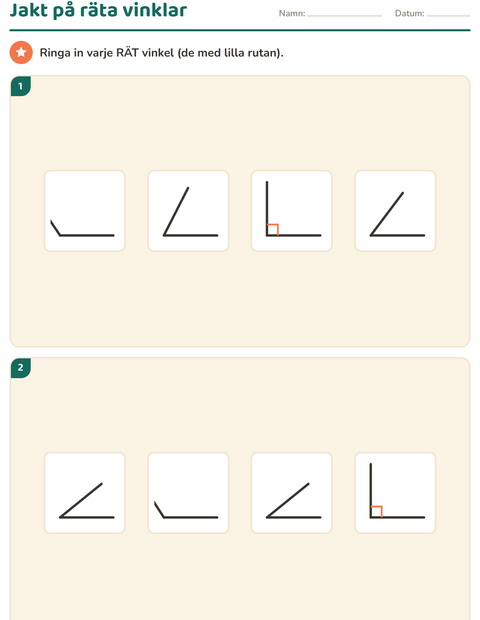 Geometri i åk 3 – fyrhörningar, räta vinklar, omkrets och area — 5