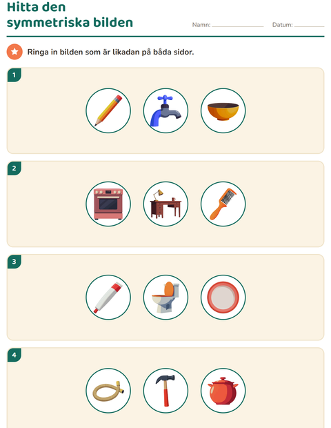 Förhandsvisning av Geometri-arbetsblad med Runt huset för Årskurs 2