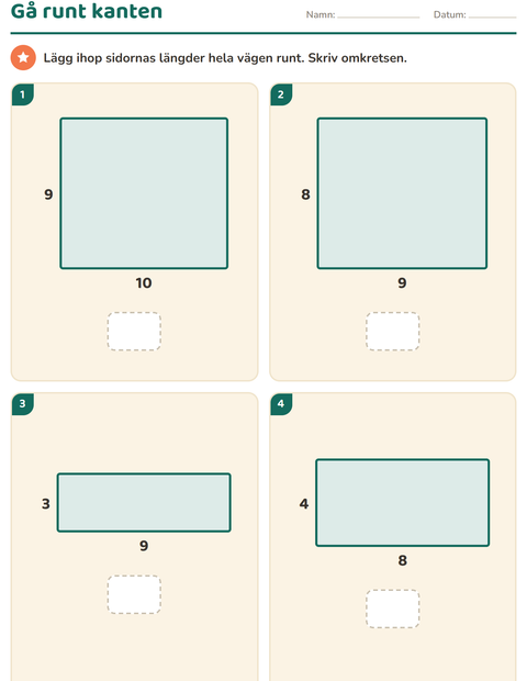 Förhandsvisning av Geometri-arbetsblad för Årskurs 3