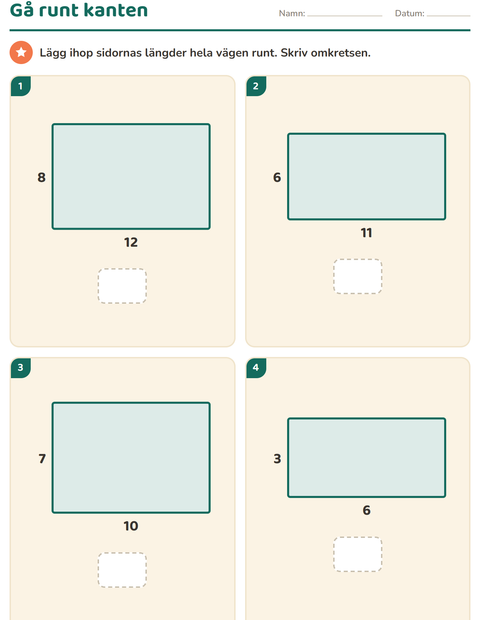 Förhandsvisning av Geometri-arbetsblad för Årskurs 3