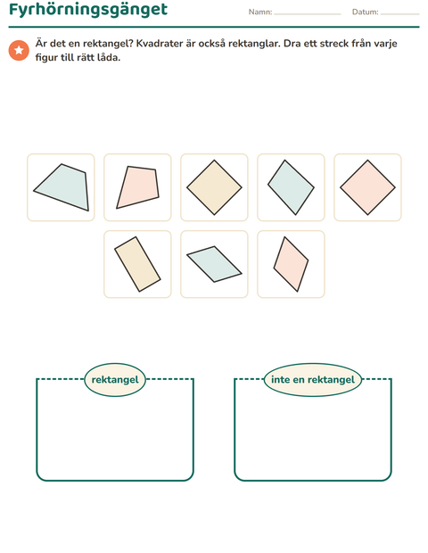 Förhandsvisning av Geometri-arbetsblad för Årskurs 3