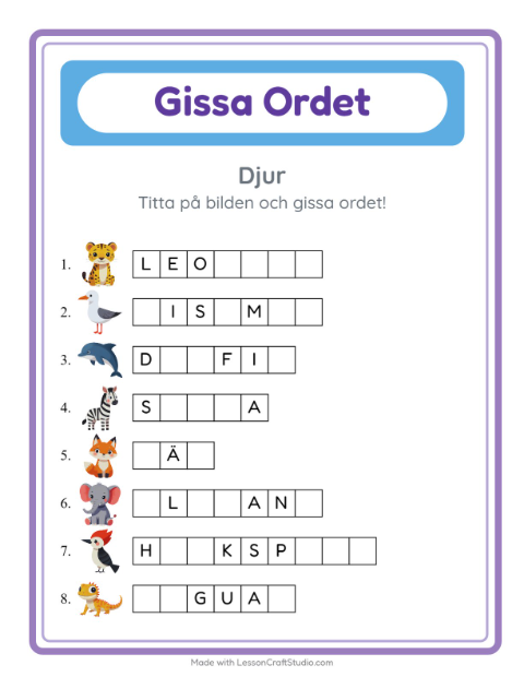 Gissa ordet – Djur