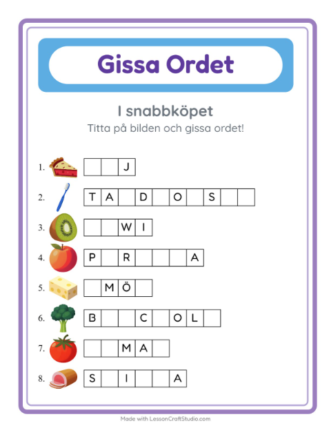 Gissa ordet – I snabbköpet