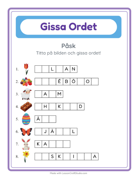 Gissa ordet – Påsk