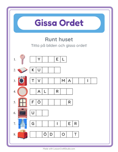 Gissa ordet – Runt huset