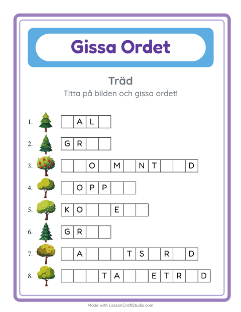 Gissa ordet – Träd
