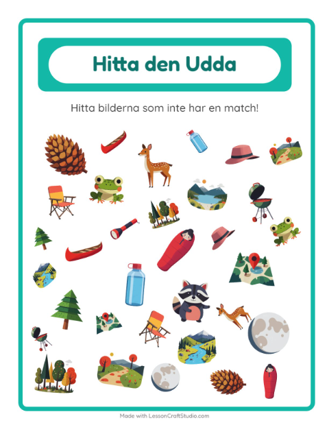 Hitta det udda – Camping