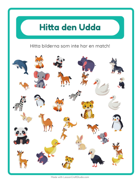 Hitta det udda – Djur