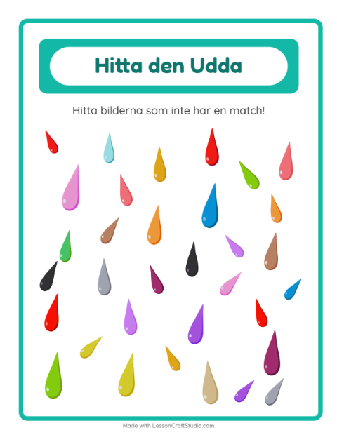 Förhandsvisning av Hitta Föremålen-arbetsblad med Färger för Förskoleklass