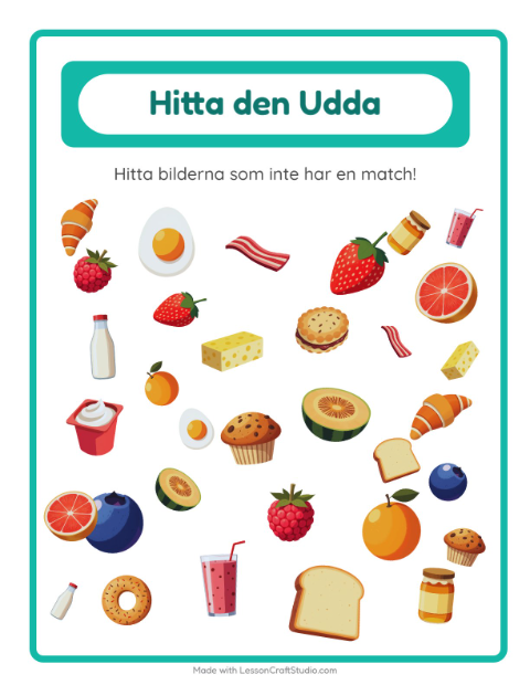 Hitta det udda – Frukost
