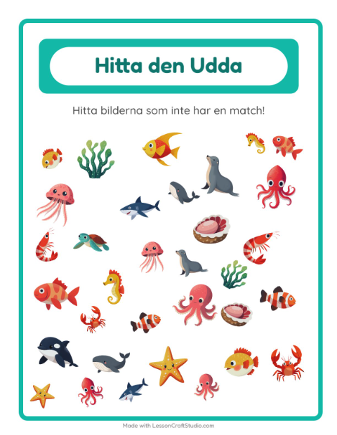 Hitta det udda – Havsliv