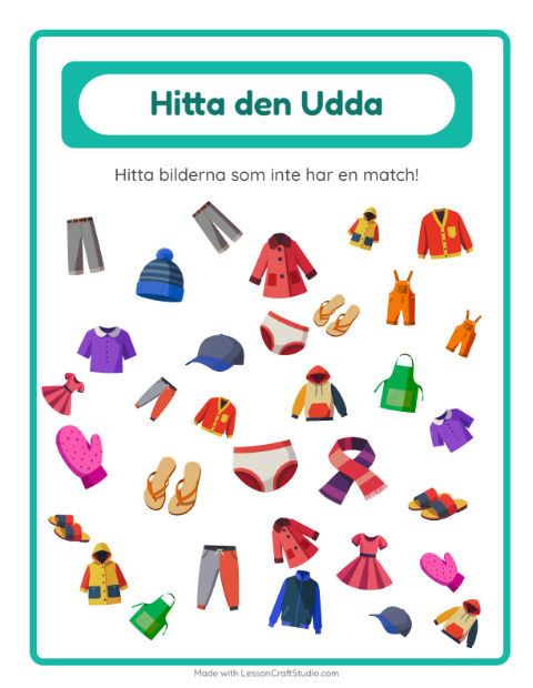 Hitta det udda – Kläder