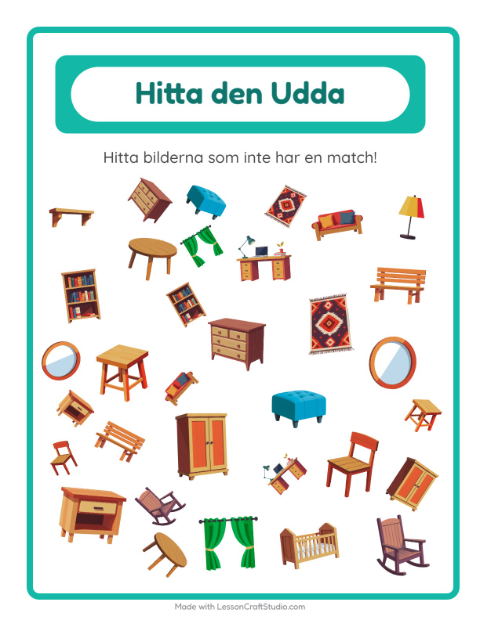 Hitta det udda – Möbler