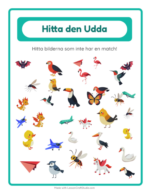 Hitta det udda – Saker som flyger
