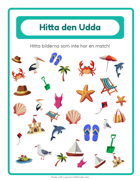 Hitta det udda – Strand