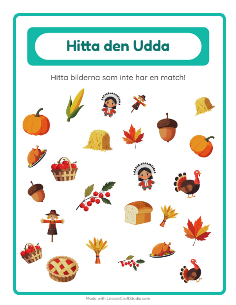 Hitta det udda – Thanksgiving