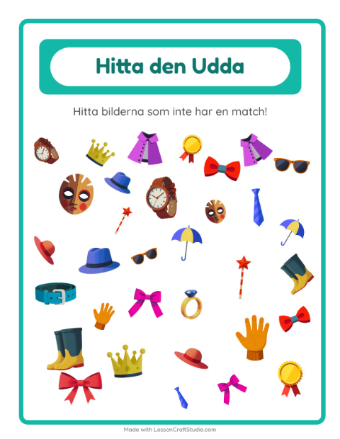 Hitta det udda – Tillbehör