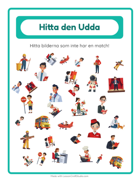 Hitta det udda – Yrken