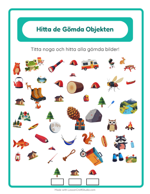 Hitta föremål – Camping