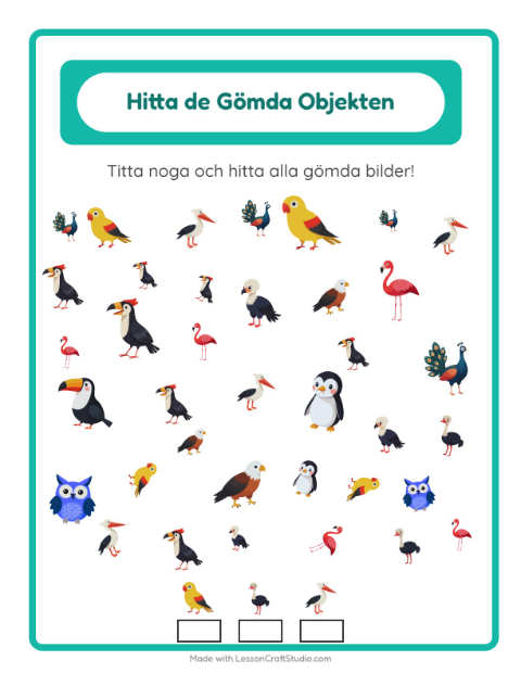 Hitta föremål – Fåglar