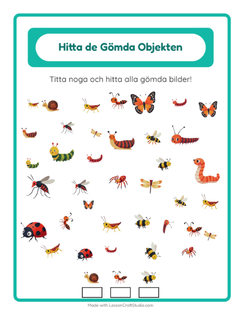 Hitta föremål – Insekter och kryp