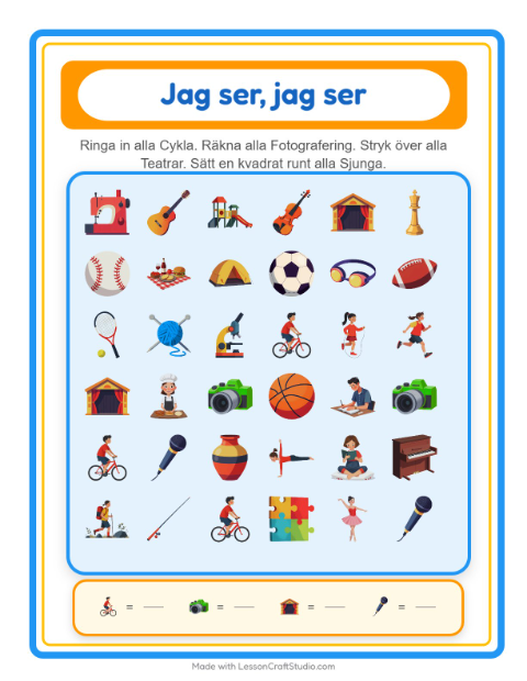 Hitta och räkna – Aktiviteter