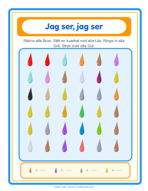 Hitta och räkna – Färger