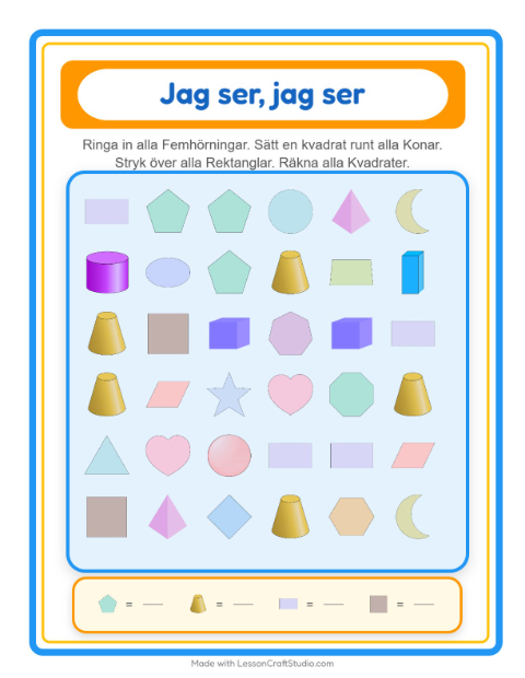Hitta och räkna – Former