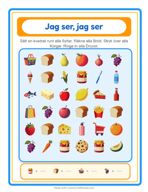 Hitta och räkna – I snabbköpet