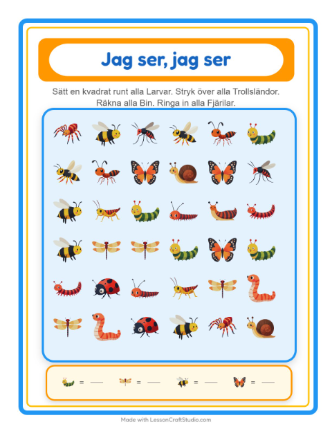 Hitta och räkna – Insekter och kryp