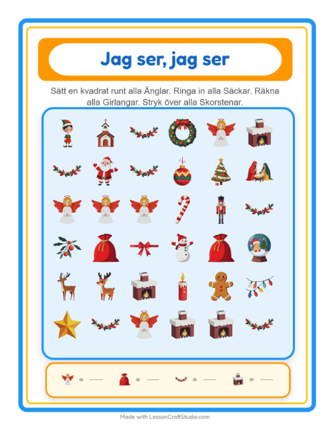 Hitta och räkna – Jul
