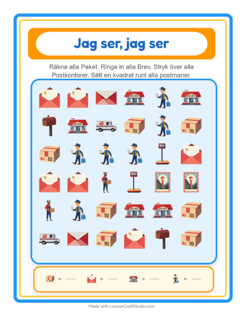 Hitta och räkna – Postkontor