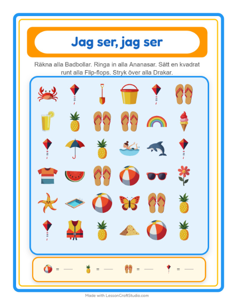 Hitta och räkna – Sommar