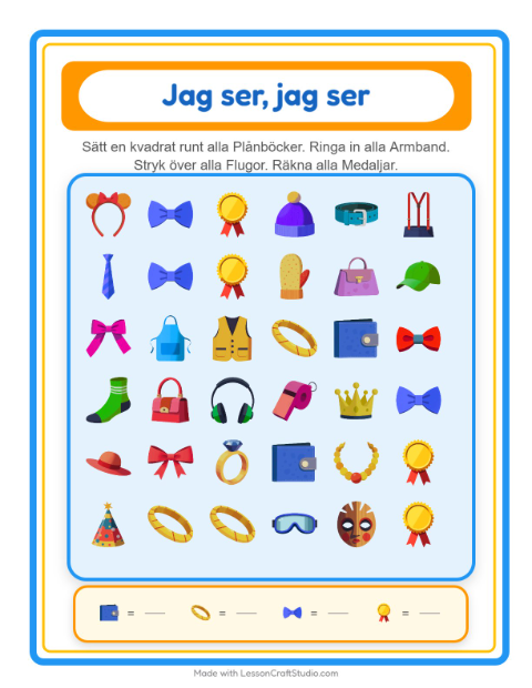 Hitta och räkna – Tillbehör