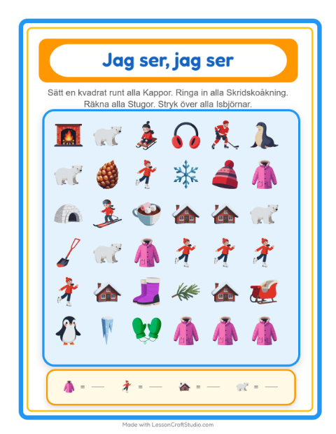 Hitta och räkna – Vinter