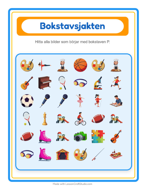 Hitta bokstaven – Aktiviteter