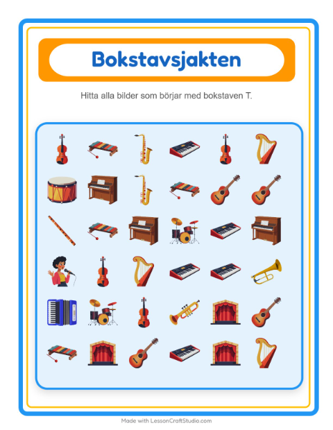 Hitta bokstaven – Musik