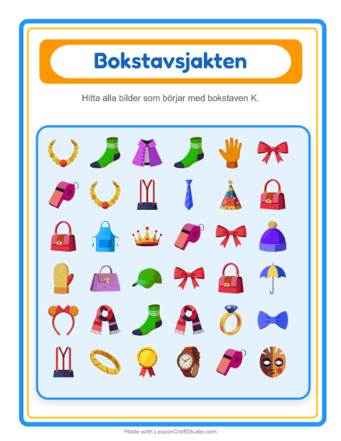 Hitta bokstaven – Tillbehör