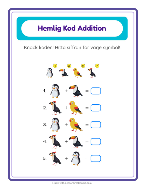 Räknekod – Fåglar
